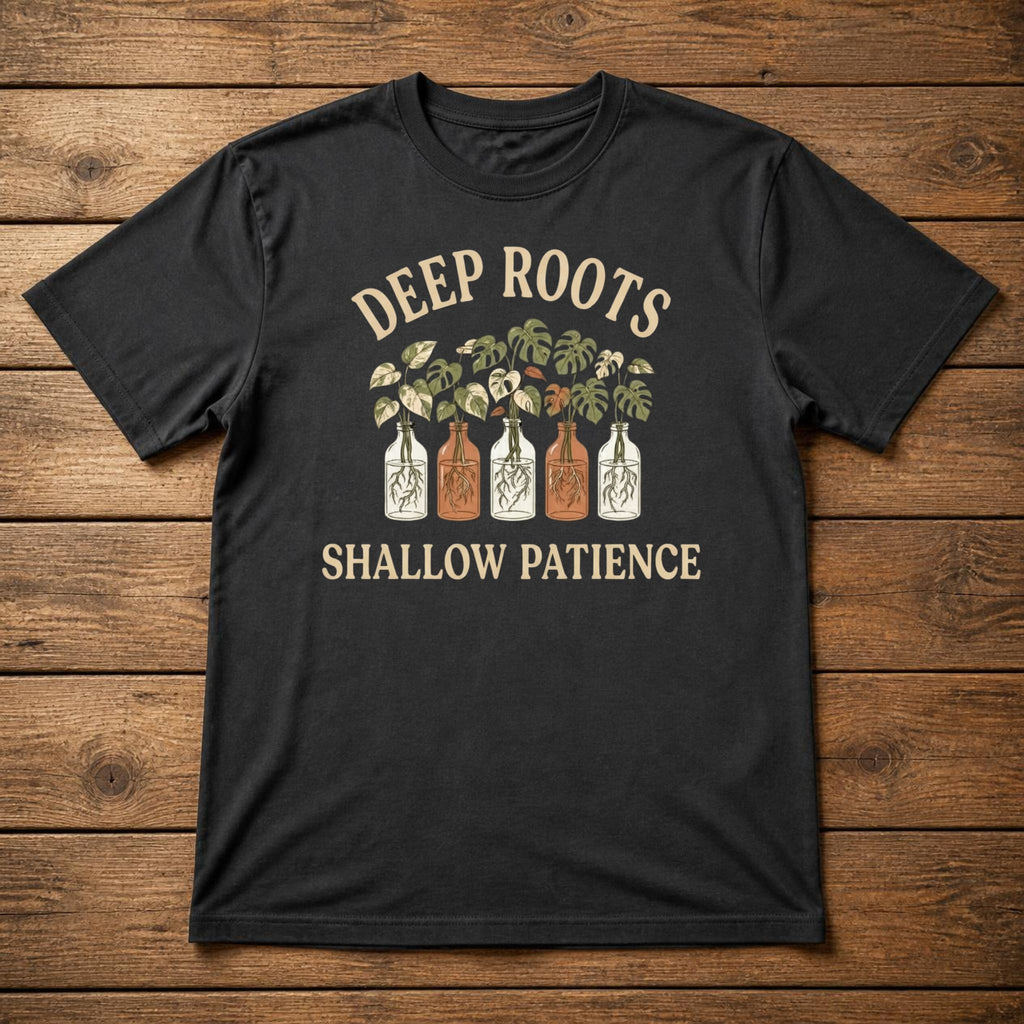 Funny Plant Propagation Shirt, Deep Roots Shallow Patience Tee, Plant Mom Gift