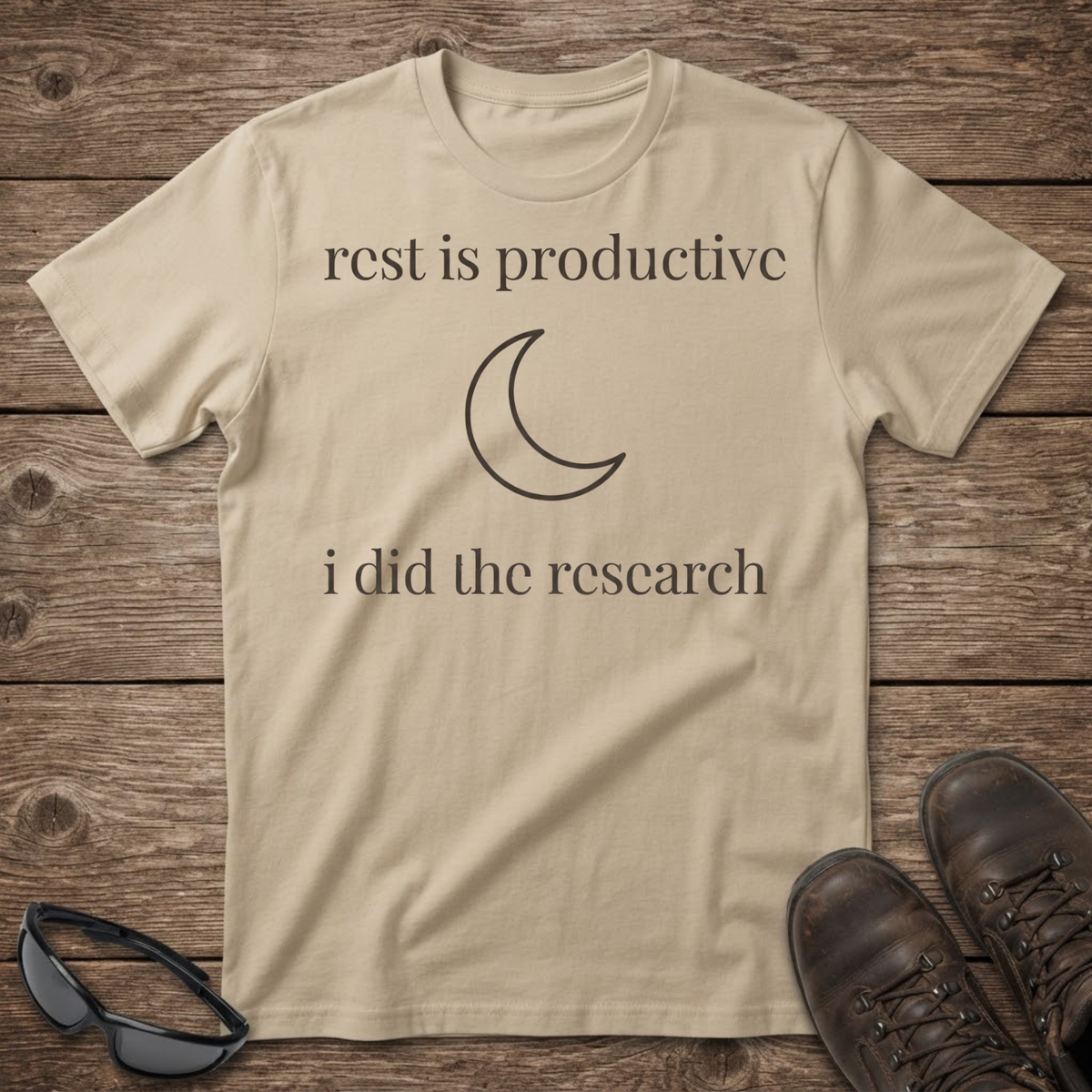 Rest Is Productive Moon T-Shirt, Funny Minimalist Self Care Tee, Nap Enthusiast Gift