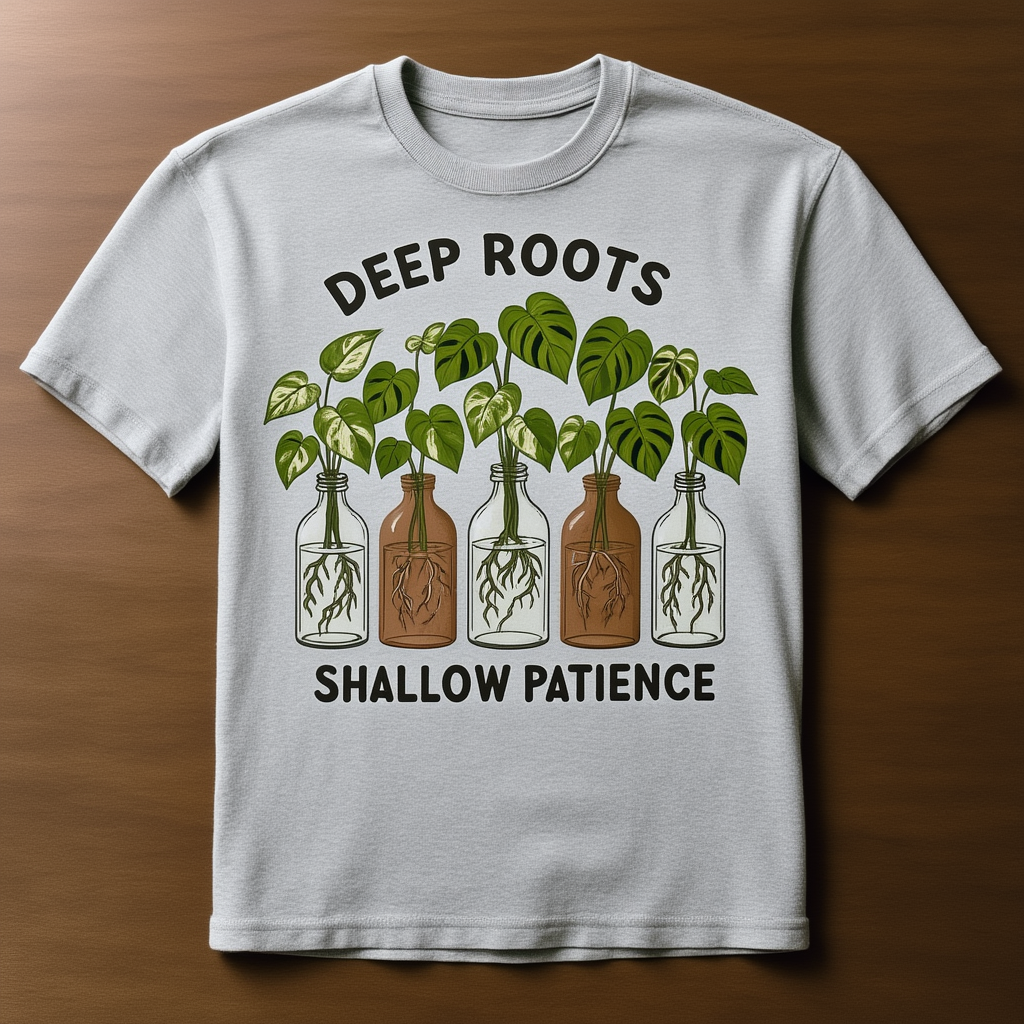 Funny Plant Propagation Shirt, Deep Roots Shallow Patience Tee, Plant Mom Gift