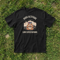 Funny Marmot Mont Blanc T-Shirt, Hiking Humor, High Altitude Low Expectations Tee